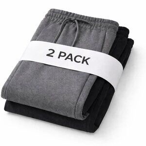 2 Pack XSmall Gray and Black Sweatpants Set NWOT